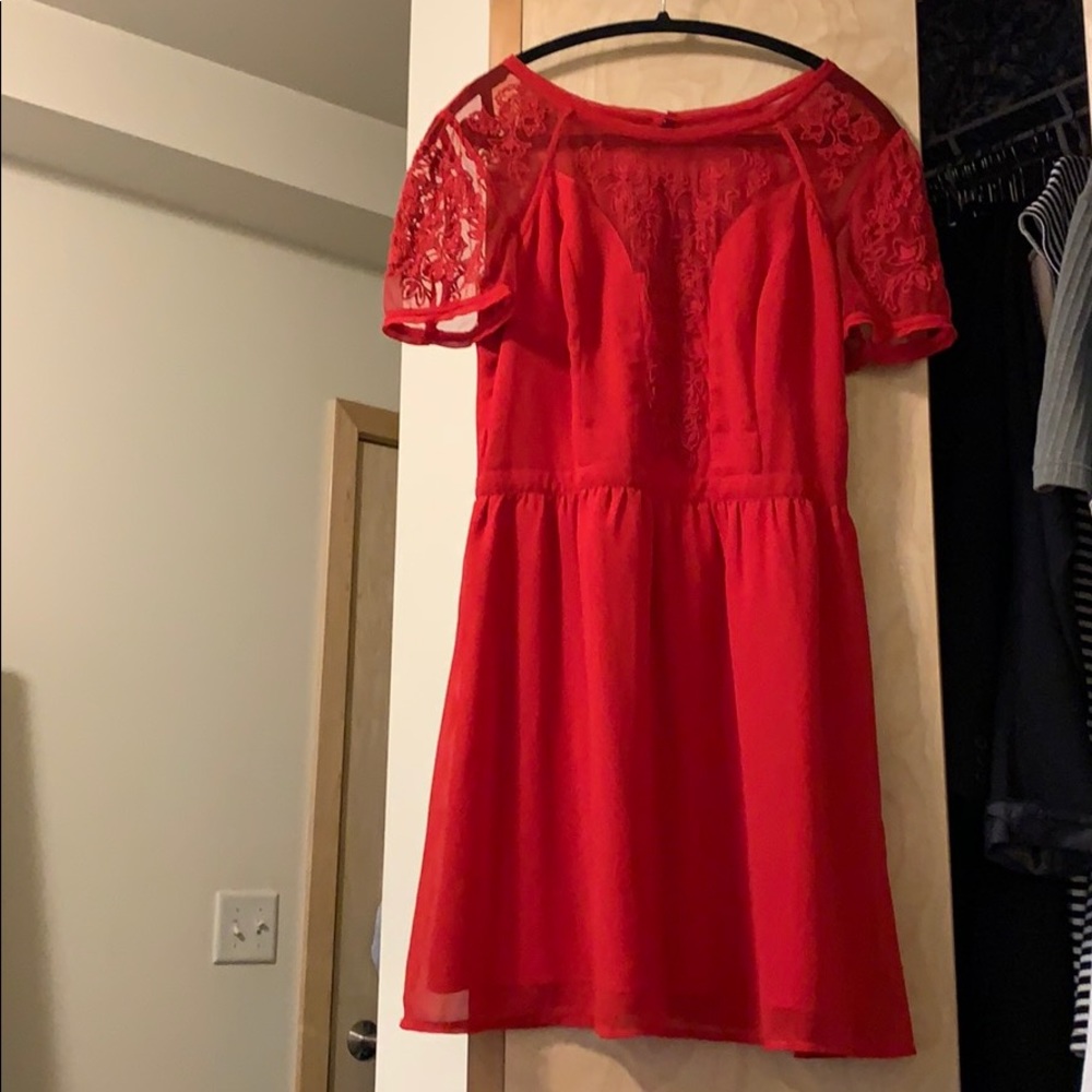 Red Embroidered Dress